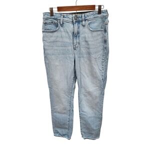 Madewell Jeans Size 29T Blue Curvy Perfect Vintage Stretch Frayed Hem Festival